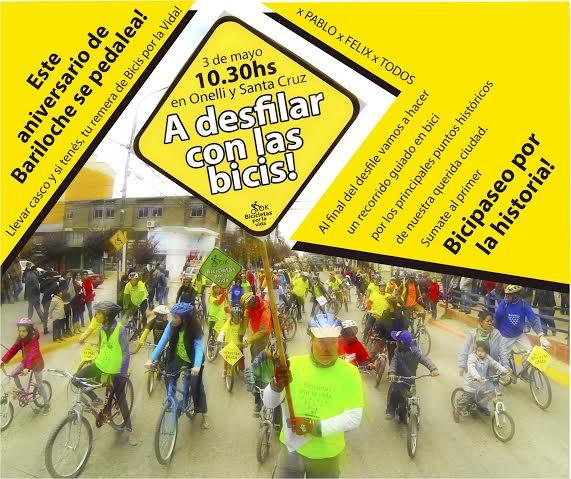 Bicicletas por la Vida invita a festejar el aniversario de Bariloche en los pedales