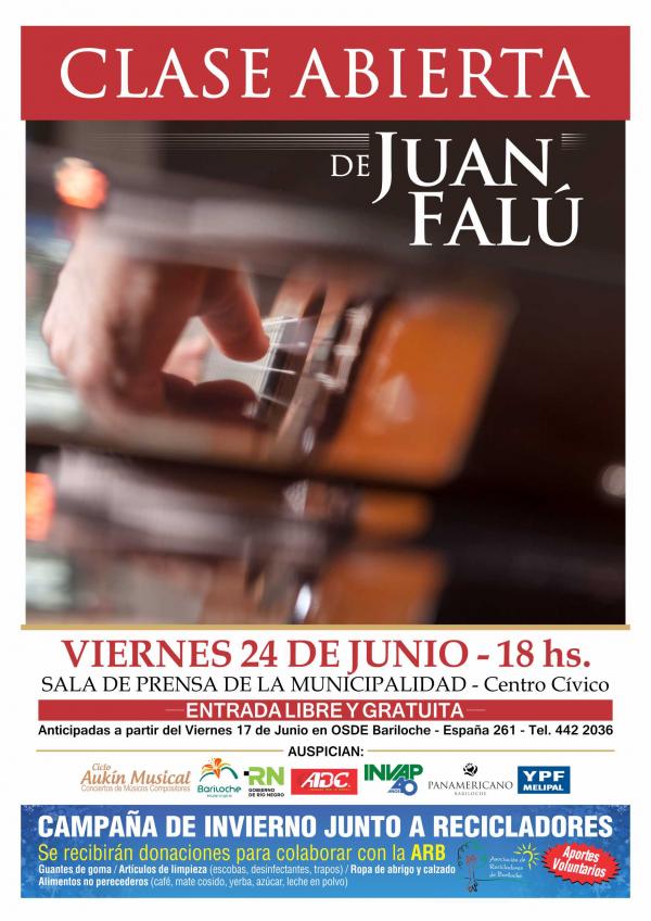 Juan Fal&uacute; - Clase abierta del guitarrista y compositor - entrada gratuito