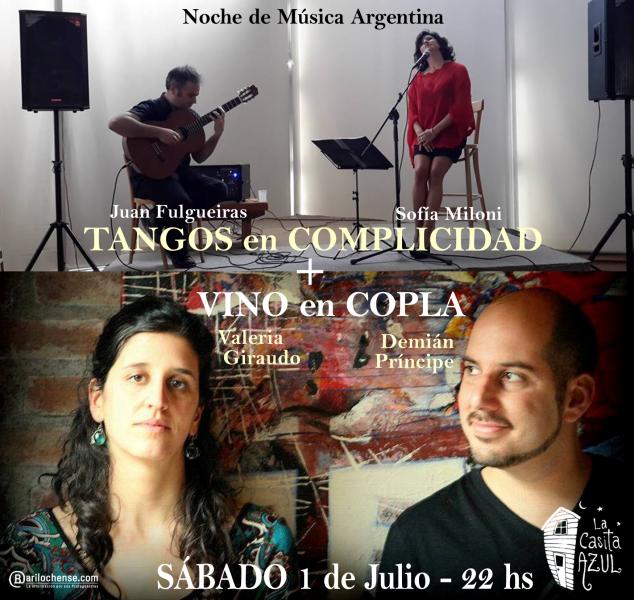 Vino en Copla + Tangos en Complicidad - Noche de M&uacute;sica Argentina