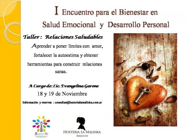 I Encuentro para el bienestar en salud Emocional y Desarrollo Personal en San Carlos de Bariloche.