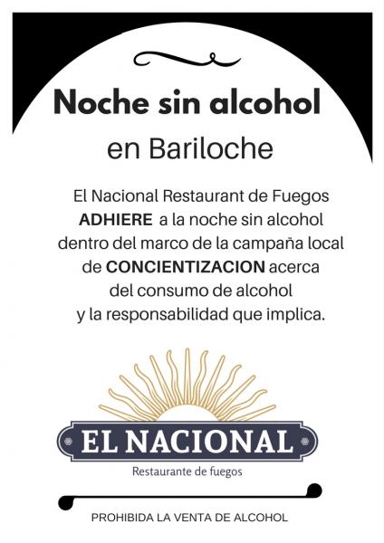 ADHERIMOS a la Noche sin Alcohol en Bariloche