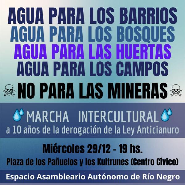 Marcha intercultural contra la megaminer&iacute;a en Bariloche