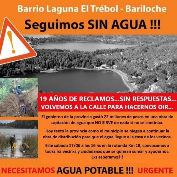 Reclamo por la  obra de distribuci&oacute;n  de agua potable inconclusa en el BARRIO EL TREBOL
