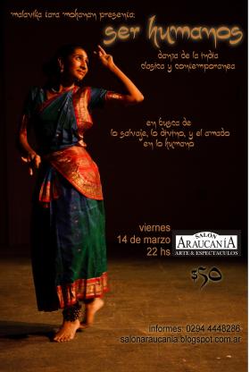 DANZA DE LA INDIA - La bailarina india M&aacute;lavika presenta SER HUMANOS