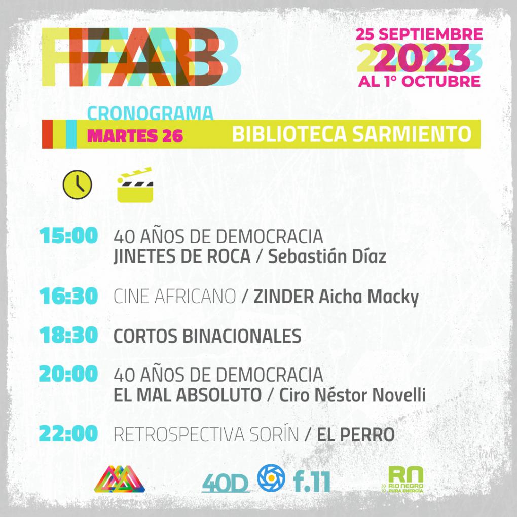 FAB CRONOGRAMA MARTES 26 BIBLIOTECA SARMIENTO