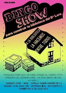 "Bingo Show" a beneficio de la construcci&oacute;n de la "Biblioteca Popular del Barrio Lera