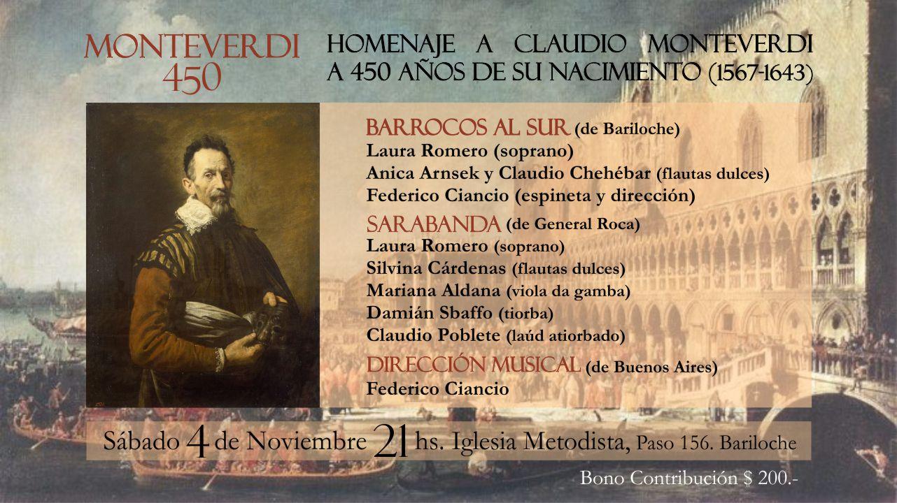 BARROCOS AL SUR y SARABANDA: Homenaje a Claudio Monteverdi a 450 a&ntilde;os de su nacimiento