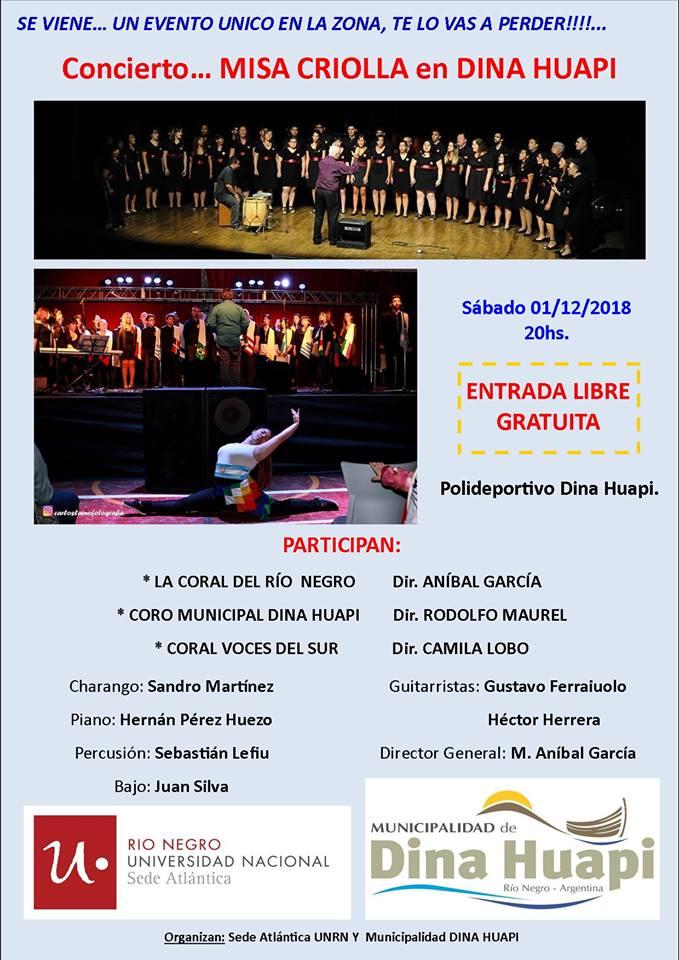 Concierto coral: Misa criolla en Dina Huapi