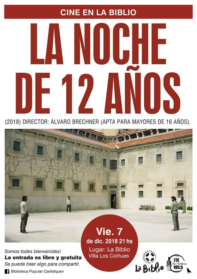 Cine en la Biblioteca Carilafquen: 'La noche de 12 a&ntilde;os'