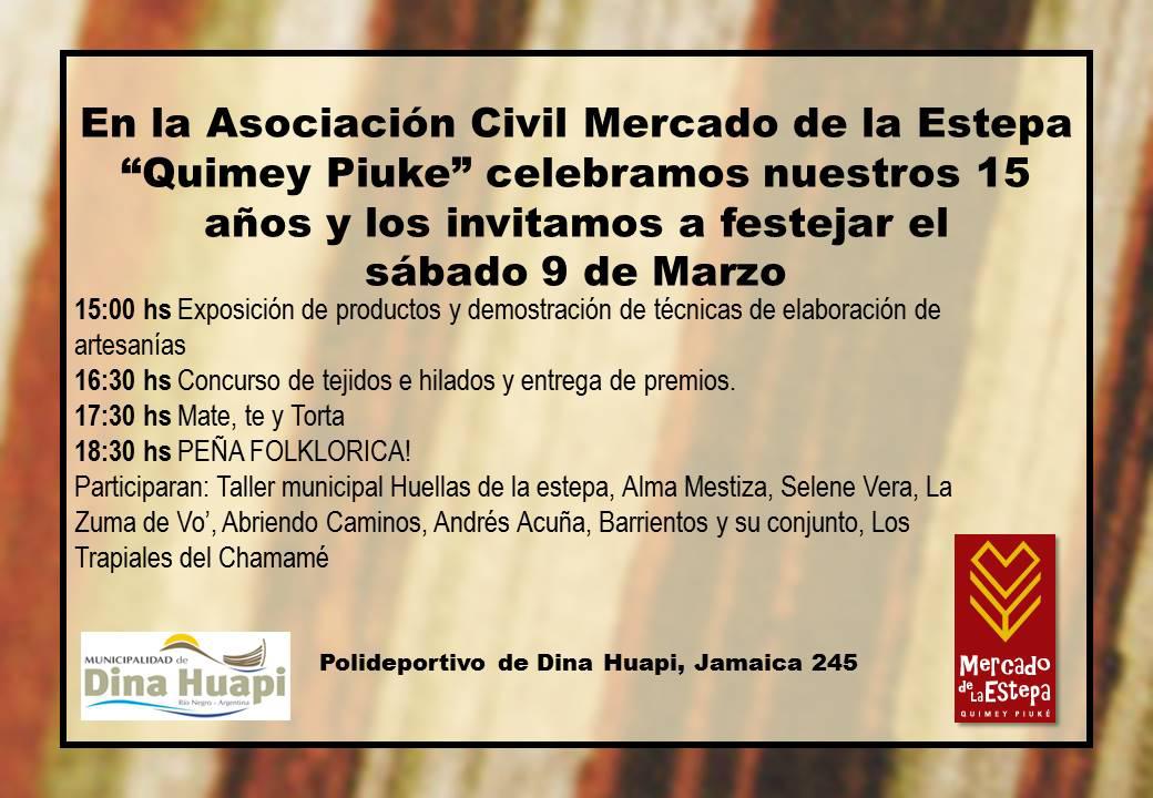 La asociaci&oacute;n civil Mercado de la Estepa Quimey Piuke festeja sus 15 a&ntilde;os