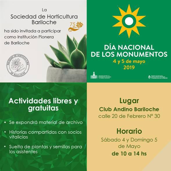 Dia Nacional de los Monumentos con la Sociedad de Horticultura Bariloche