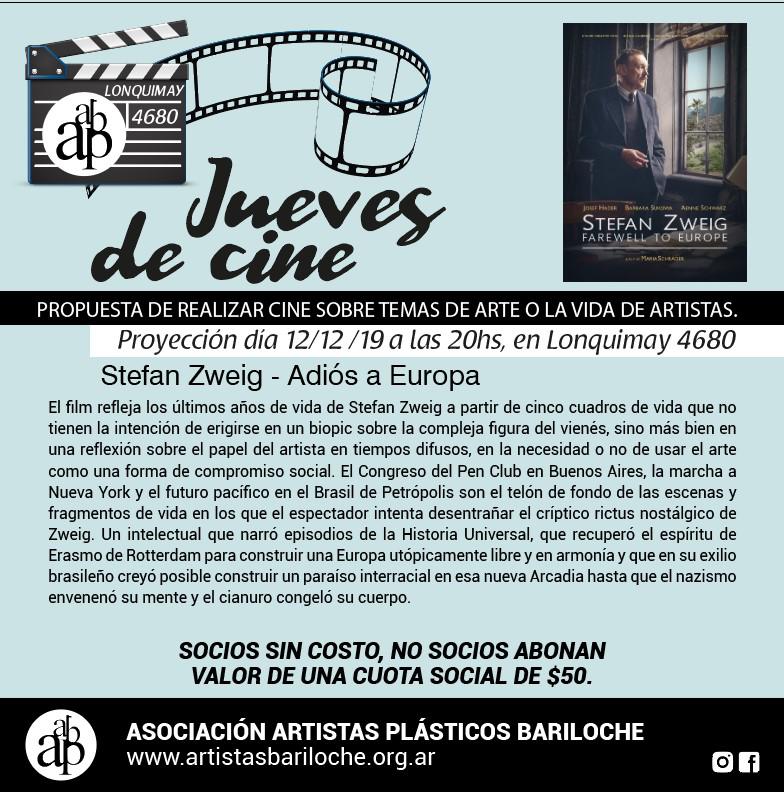 Jueves de cine en la AAPB: 'Stefan Zweig - Adi&oacute;s a Europa'