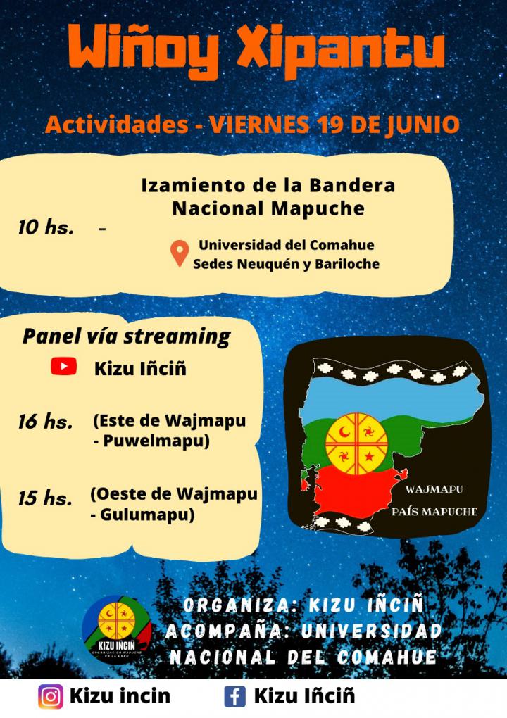 Wi&ntilde;oy Xipantu: un acto de soberan&iacute;a pol&iacute;tico-cultural y territorial de la Naci&oacute;n Mapuche. Izamiento de la bandera y conversatorio