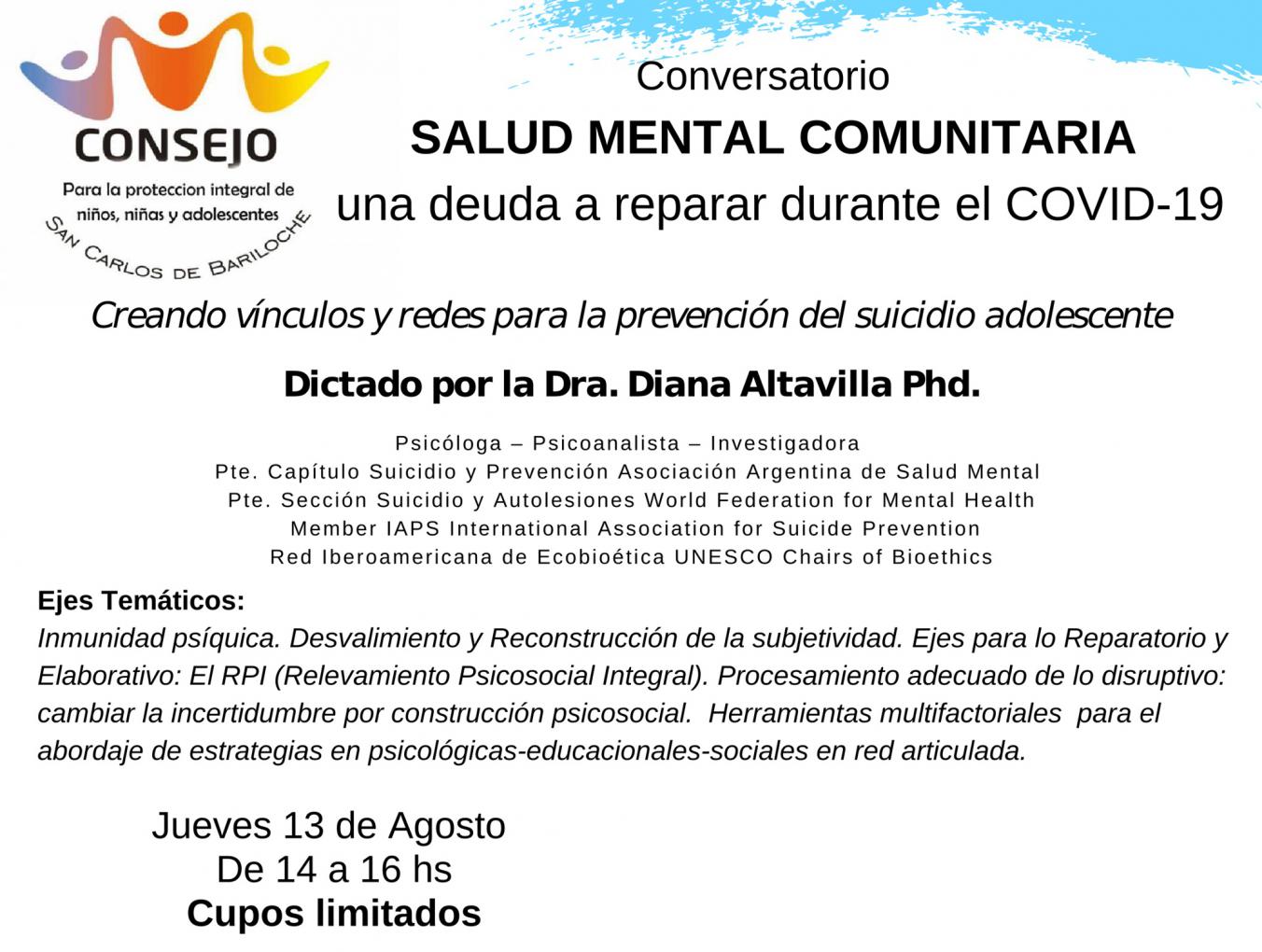 Conversatorio: Salud mental comunitaria, una deuda a reparar durante el COVID-19