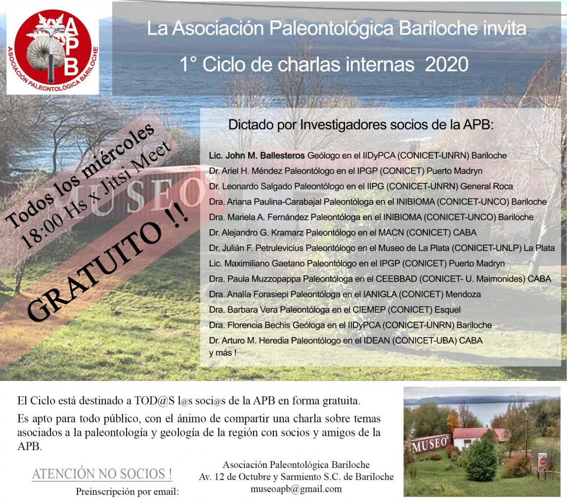 Ciclo de charlas de la Asociaci&oacute;n de Paleontolog&iacute;a Bariloche