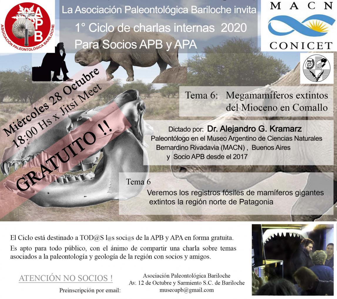 Nueva Charla de Paleontolog&iacute;a online: Megamam&iacute;feros en Comallo