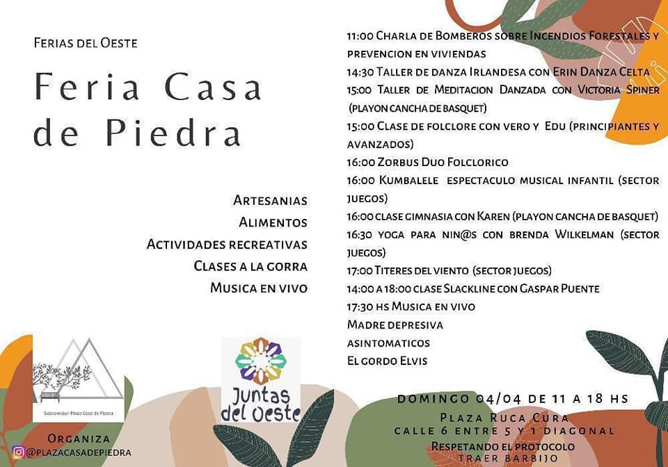 Feria Casa de Piedra: artesan&iacute;as, actividades recreativas, m&uacute;sica en vivo!