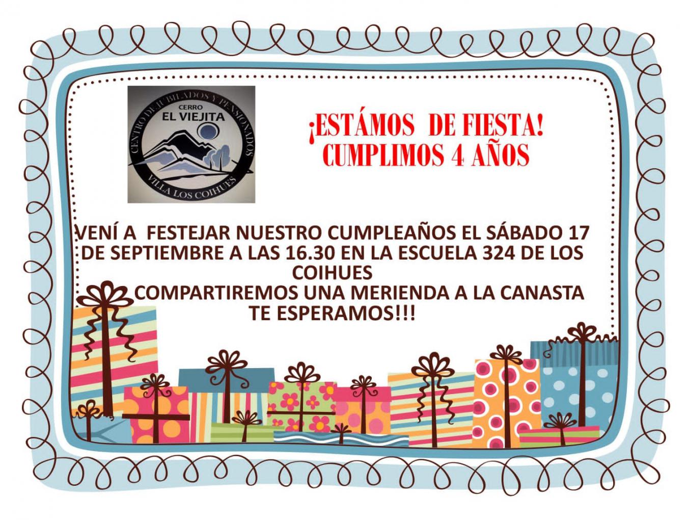 &iexcl;EST&Aacute;MOS DE FIESTA! CUMPLIMOS 4 A&Ntilde;OS!