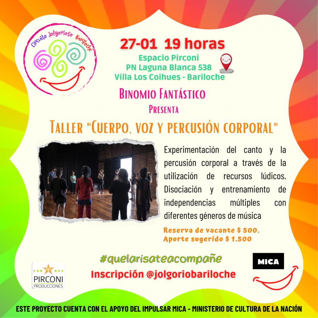 BINOMIO FANT&Aacute;STICO PRESENTA TALLER "CUERPO, VOZ Y PERCUSI&Oacute;N CORPORAL"