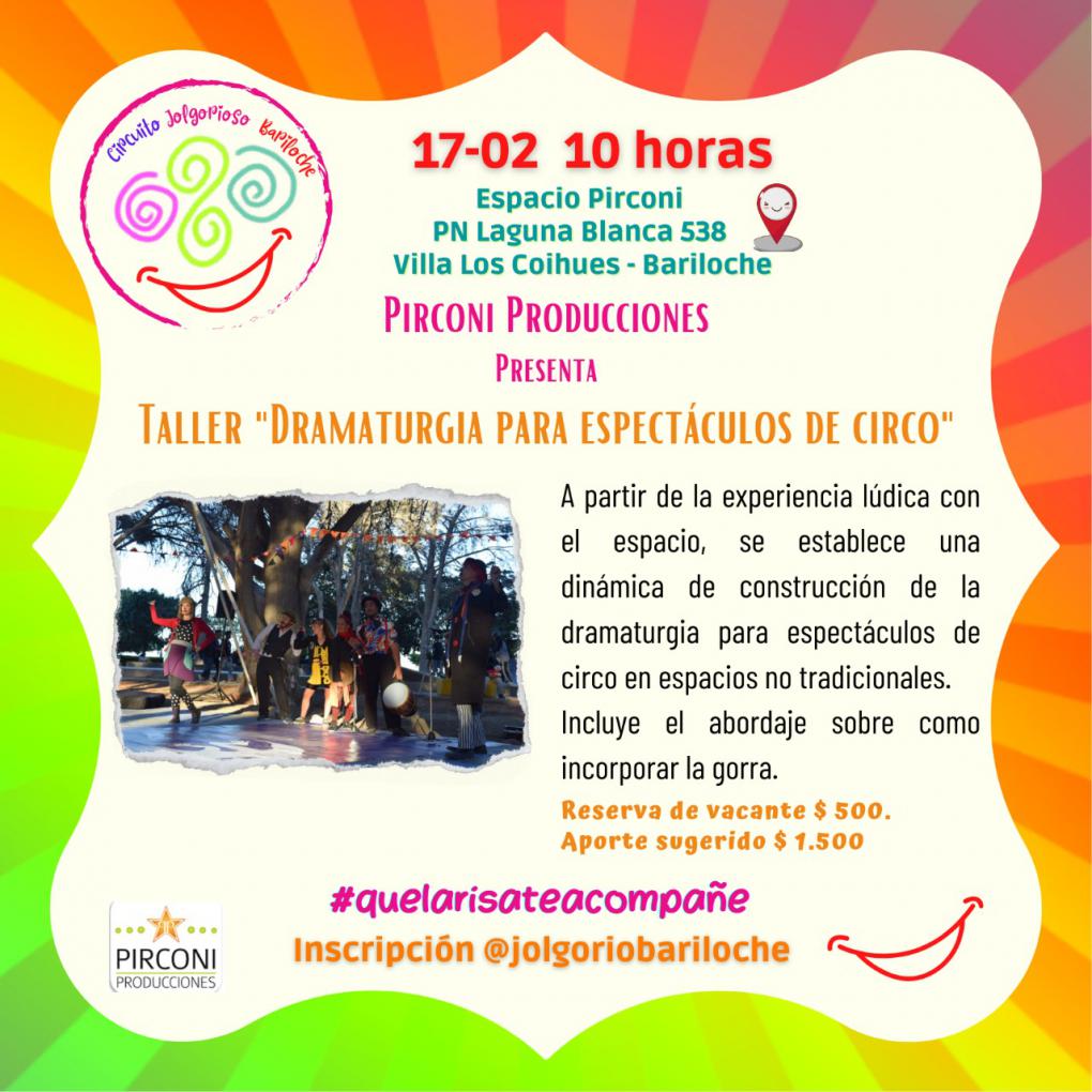 TALLER "DRAMATURGIA PARA ESPECT&Aacute;CULOS DE CIRCO"