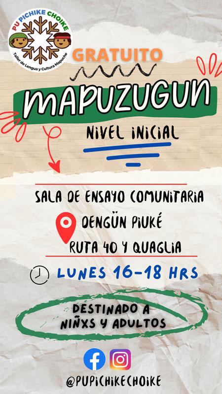  Convocatoria a inscripci&oacute;n de talleres de Mapuzugun