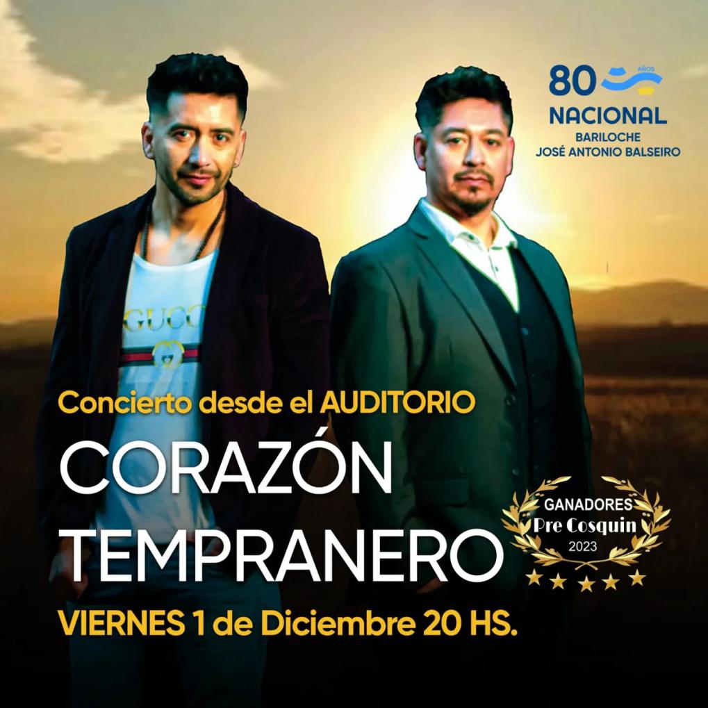 &#128308; Nacional Bariloche CONCIERTO DESDE EL AUDITORIO: Corazon Tempranero