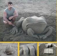 Las esculturas con  arena volc&aacute;nica!