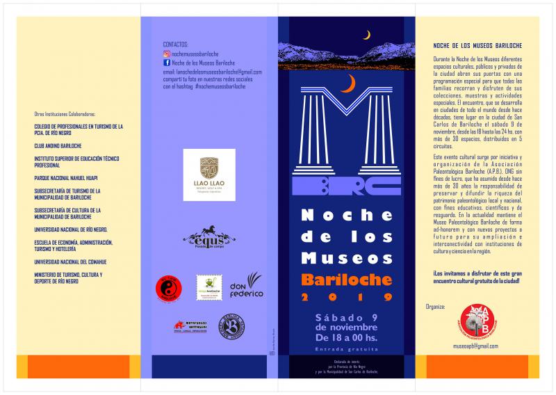 Noche de los Museos Bariloche 2019 - Cronograma completo