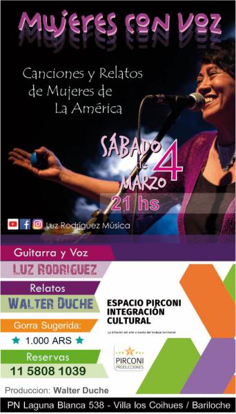 Luz Rodr&iacute;guez con Canciones y relatos de mujeres de La Am&eacute;rica