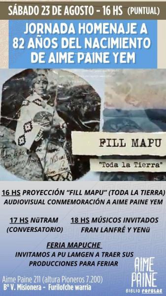 JORNADA HOMENAJE A 82 A&Ntilde;OS DEL NACIMIENTO DE AIME PAINE YEM