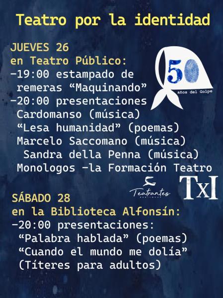 Teatro por la Identidad - S&aacute;bado 28