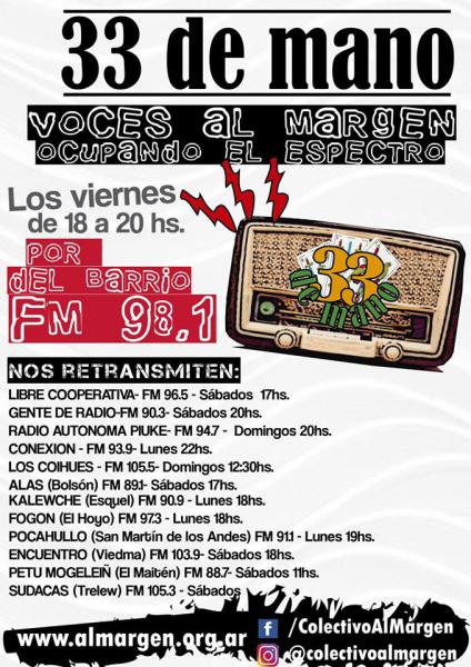 Vuelve 33 DE MANO El programa de radio del Colectivo Al Margen