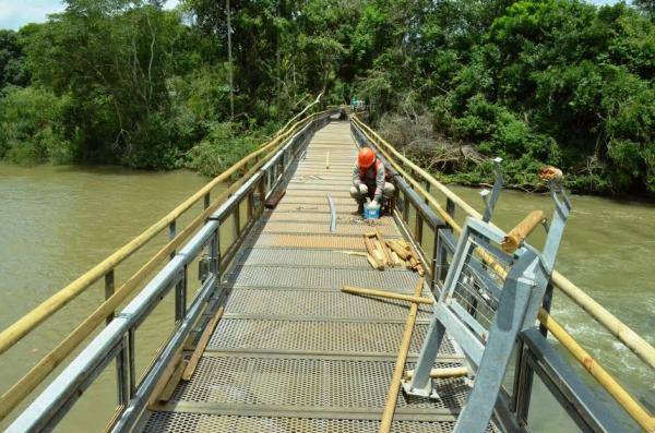 Avanzan los trabajos en las pasarelas del Circuito Garganta del Diablo