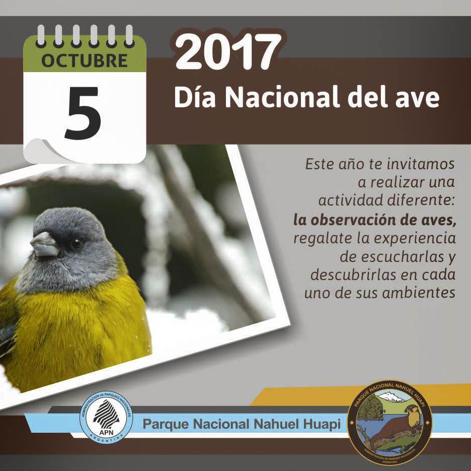 5 de octubre  &#147;D&iacute;a Nacional del Ave&#148; &#8203;