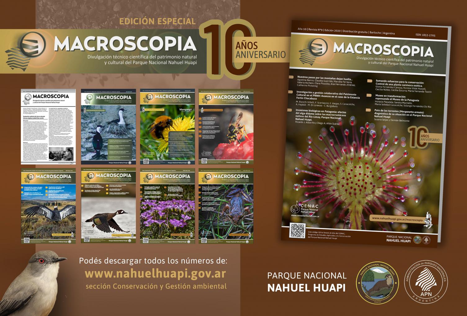 Macroscopia: la revista de divulgaci&oacute;n cient&iacute;fico t&eacute;cnica del Parque Nacional Nahuel Huapi cumple 10 a&ntilde;os