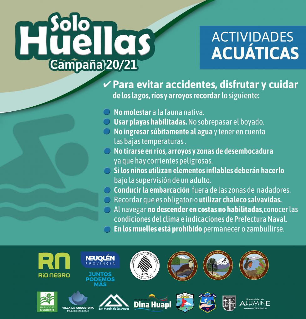 Campa&ntilde;a de prevenci&oacute;n &#147;Solo Huellas 20/21&#148; prevenci&oacute;n y cuidados al realizar actividades acu&aacute;ticas