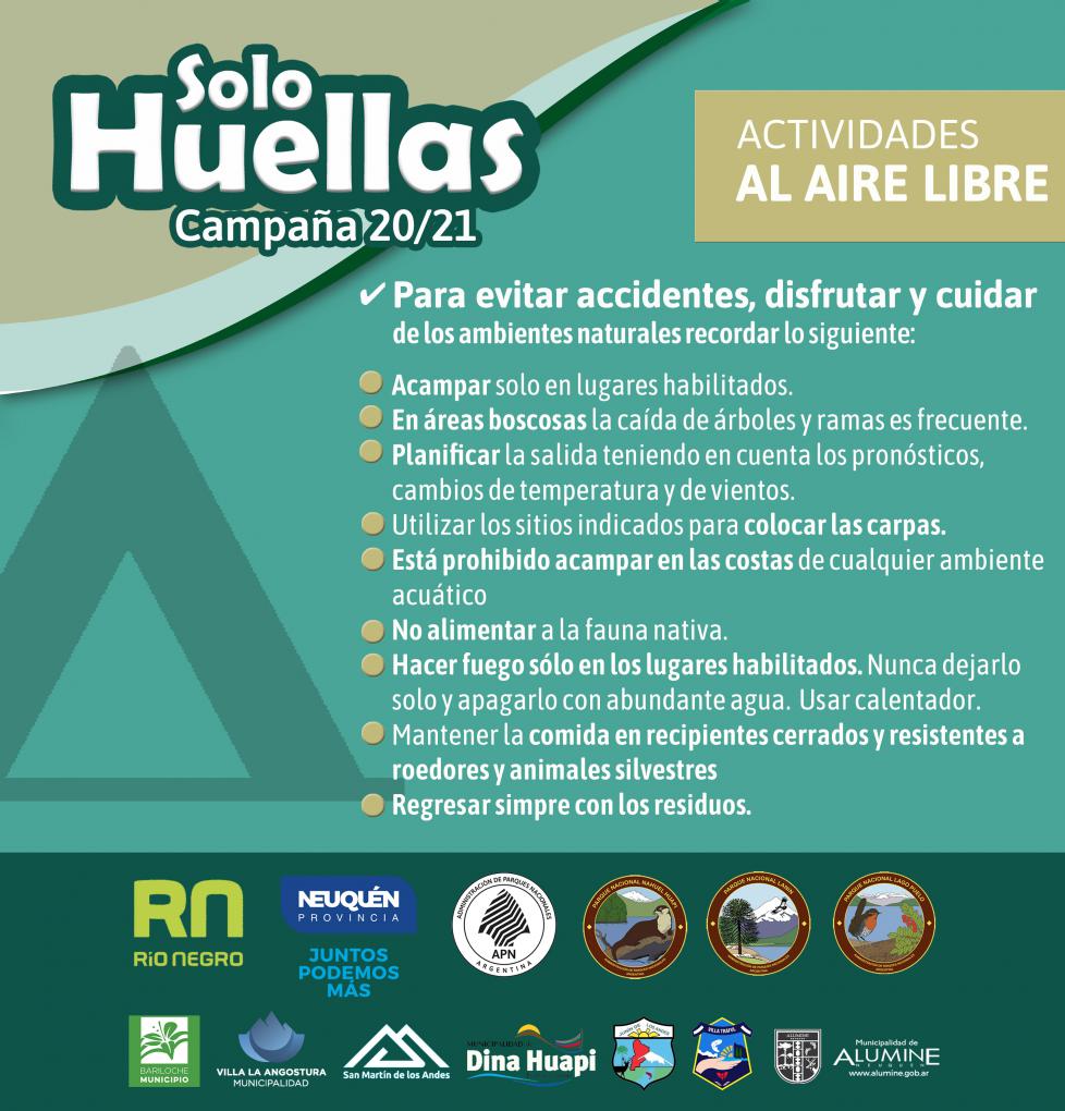 Campa&ntilde;a de prevenci&oacute;n &#147;Solo Huellas 20/21&#148;  Camping y actividades al aire libre