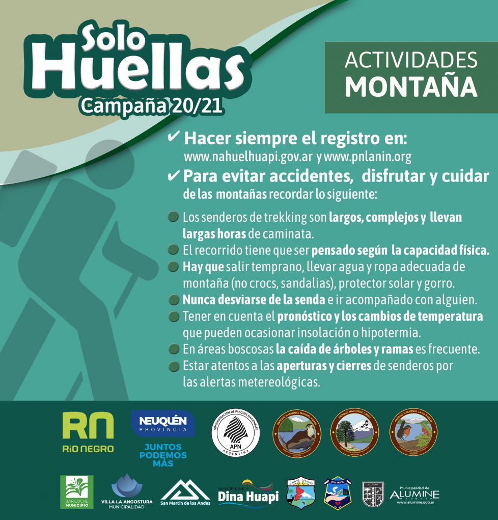 Campa&ntilde;a de prevenci&oacute;n &#147;Solo Huellas 20/21&#148; Prevenci&oacute;n y cuidados al realizar actividades en la monta&ntilde;a