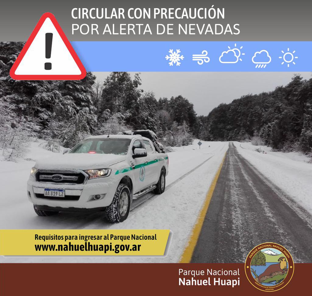 Precauci&oacute;n por  nevadas en el Parque Nacional Nahuel Huapi y Parque Nacional Los Arrayanes