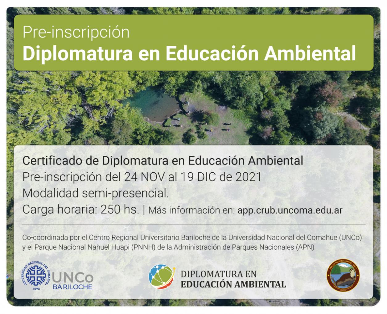 Abri&oacute; la pre-inscripci&oacute;n a la Diplomatura en Educaci&oacute;n Ambiental