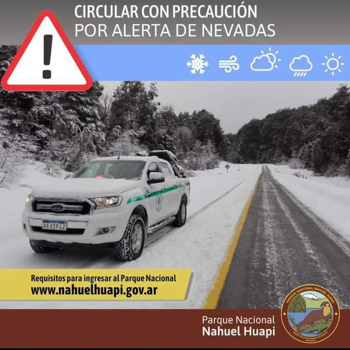 Precauci&oacute;n por nevadas en el Parque Nacional Nahuel Huapi y Parque Nacional Los Arrayanes