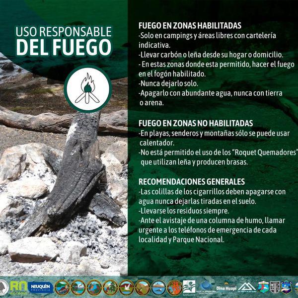 &#127793;Solo huellas. USO RESPONSABLE DEL FUEGO 