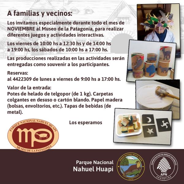 El Museo de la Patagonia invita a las familias a realizar diferentes actividades interactivas