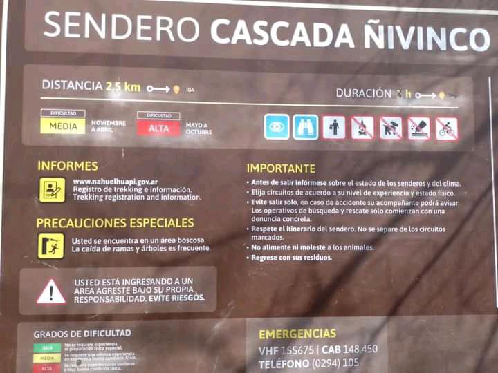 Cascada &Ntilde;ivinco: limite de la senda y aspectos de seguridad