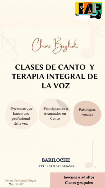 Clases de canto y terapia integral de la voz