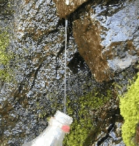 Beber agua de la naturaleza.