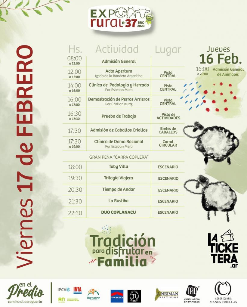 EXPO RURAL 37 programa de actividades viernes 17