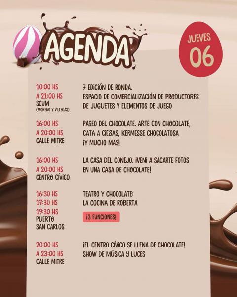 Cronograma Fiesta del Chocolate 2023 Jueves 6