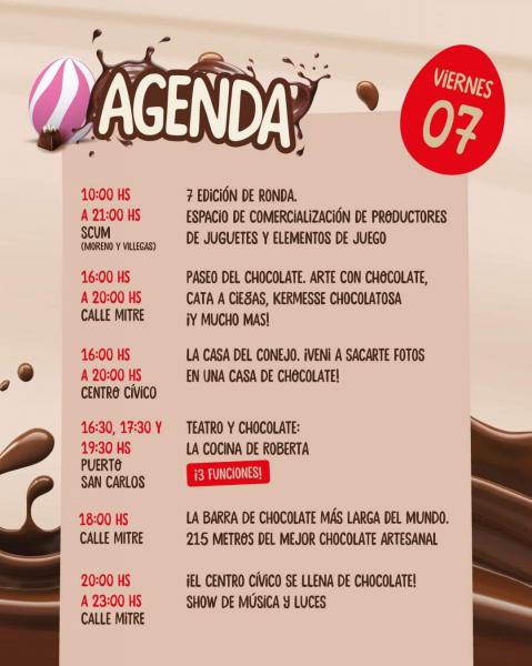 Cronograma Fiesta del Chocolate 2023 Viernes 7