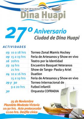 Comunicado de prensa: 27 &deg;niversario Dina Huapi